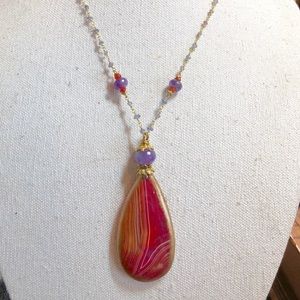 Clemson Tigers 🐅 Carnelian Amethyst Necklace